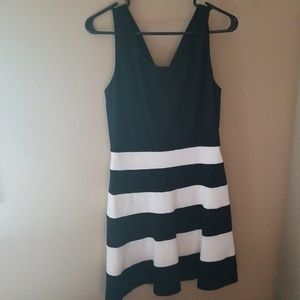 Express black and white stripe dress